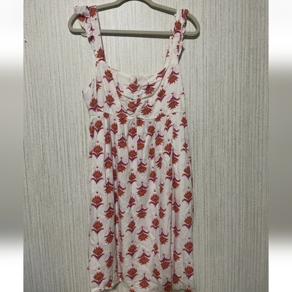 J. Crew Dresses & Skirts - J. Crew Size 12 Linen Blend Floral Sundress Ruffle Accents Pockets